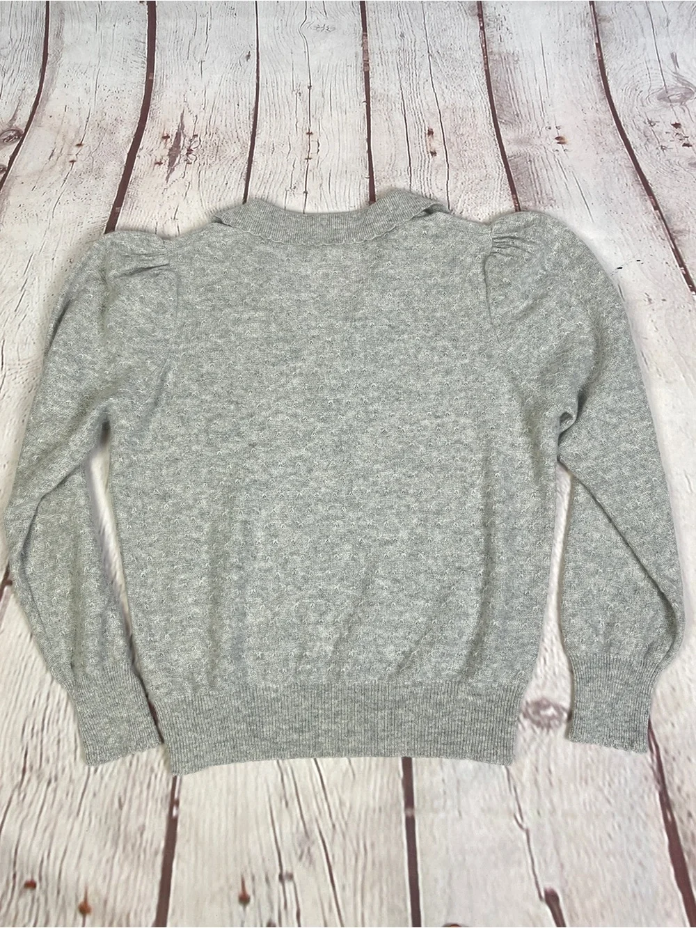 FRAME 100% cashmere soft light gray polo sweater, size L - Picture 6 of 16